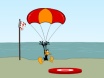 Daffy Duck Parachute Jump - Lec ar izpletni un piezemējies norādītajā vietā. Vadība ir vienkārša - spied 